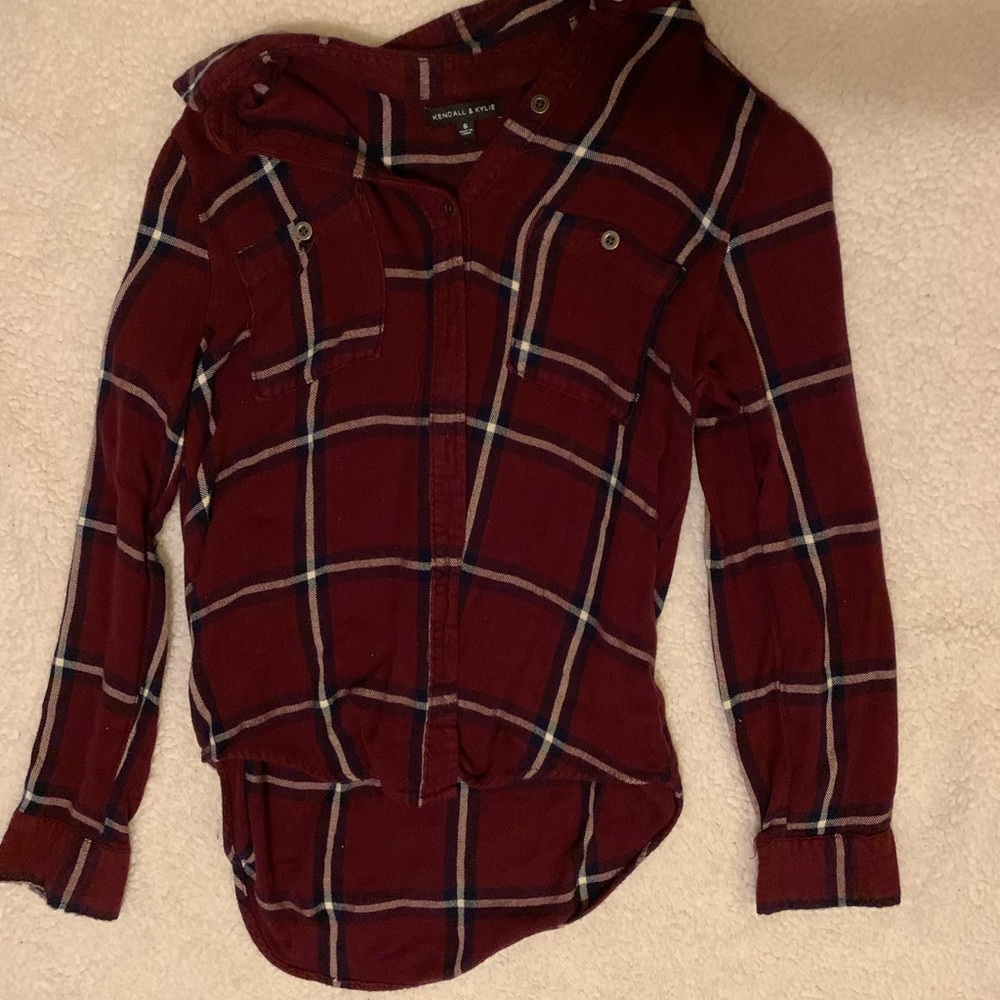 Kendall & Kylie Burgundy Flannel